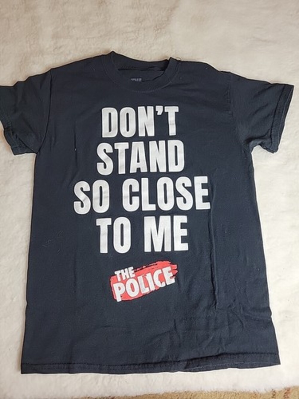 The Police Graphic Tee Short Sleeve Shirt Don't Stand So Close to Me Black Small